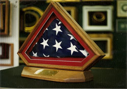 American flag in custom shadowbox frame