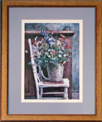 flowers in readymade frame