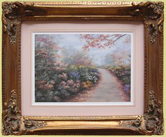 flowery road in readymade frame